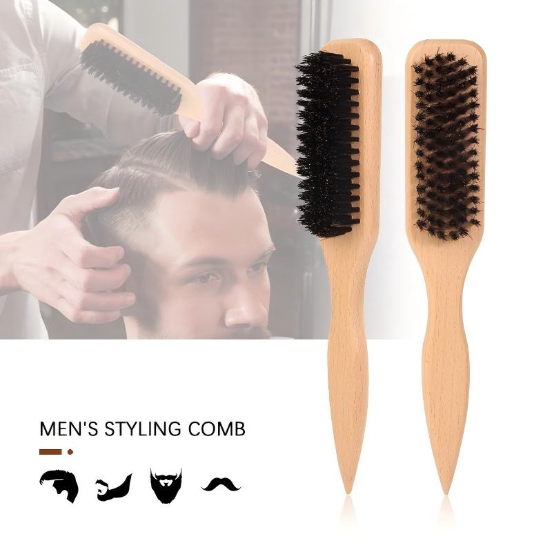 Men Grooming Home - Men Wooden Boar Bristle Hair Brush,