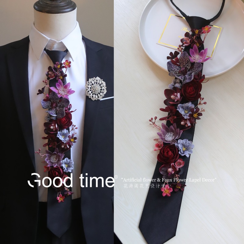 Men Grooming Home - Tie flower simulation flower, boy group