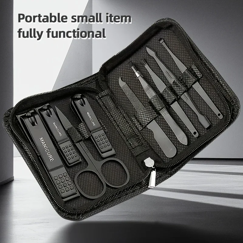Nail Care Kit Mens - 9 Piece in 1 Manicure Set