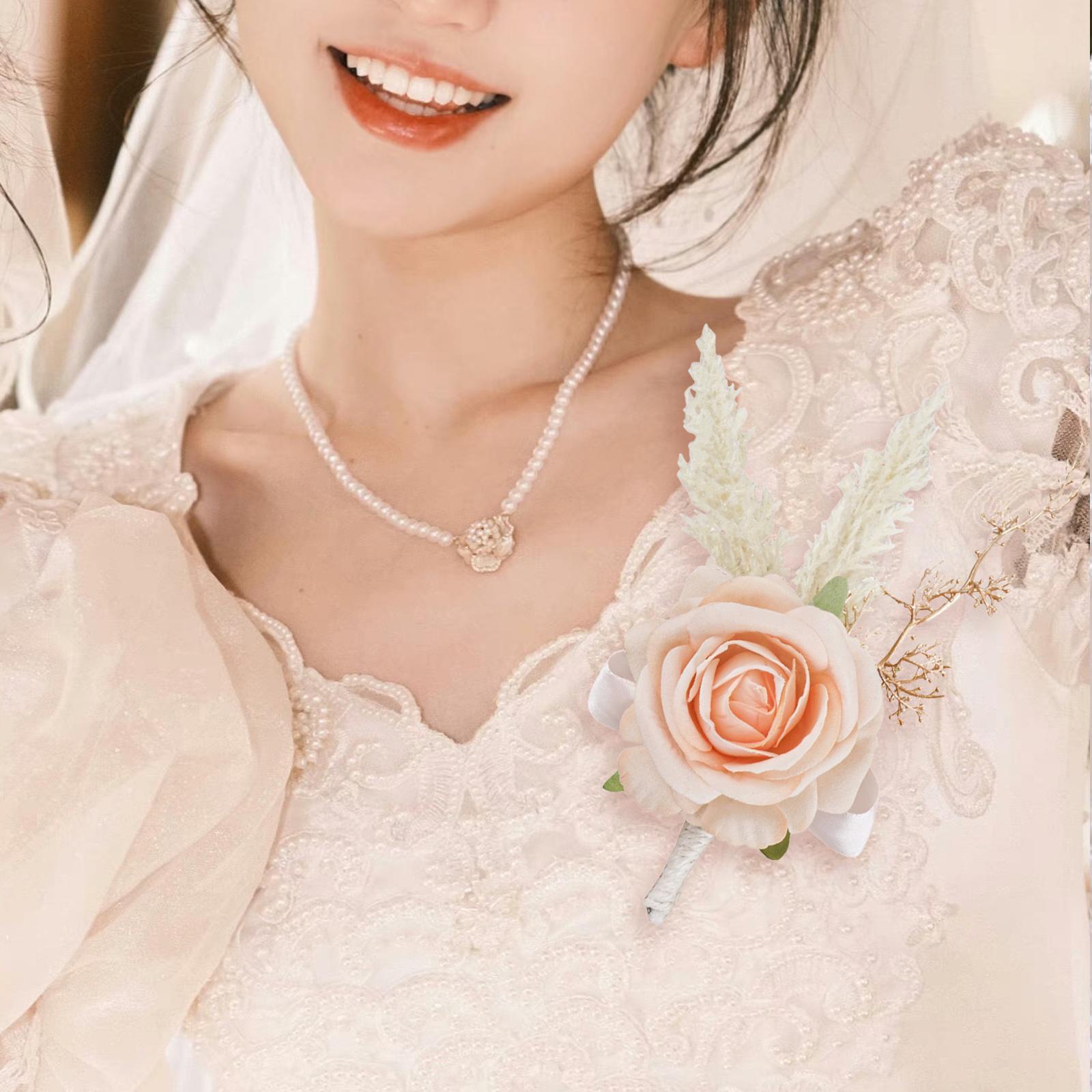 Men Grooming Home - Elegant Rose Boutonniere Handmade Artificial Flower