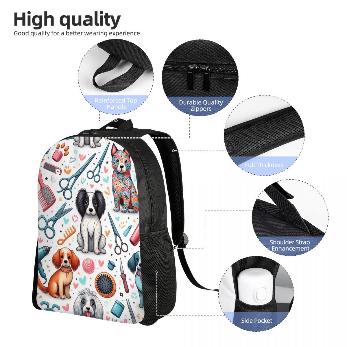 Dog Grooming Printed Backpack  - đánh giá và giá Men'S Grooming Bag